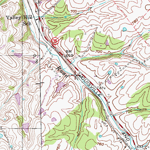 Topographic Map of Walker Run, KY
