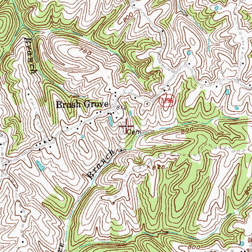 Topographic Map of Brush Grove Baptist Church (historical), KY