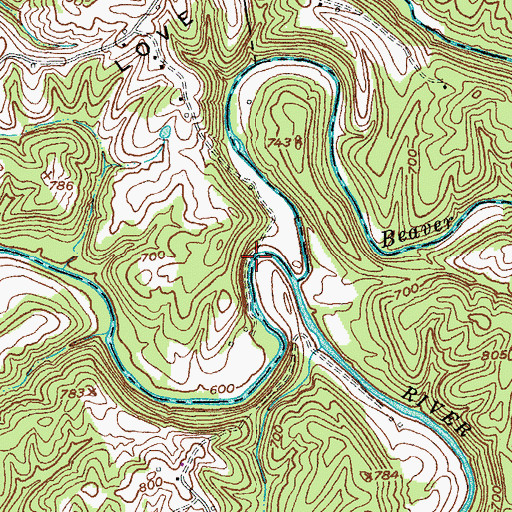 Topographic Map of Careys Little Mill Ford (historical), KY