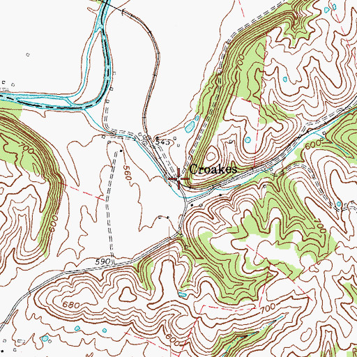 Topographic Map of Croakville Post Office (historical), KY