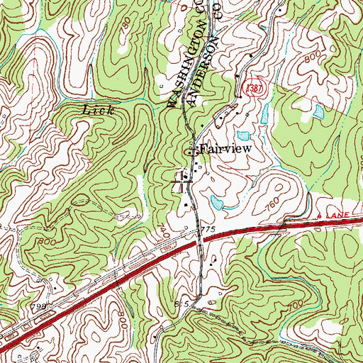 Topographic Map of Fairview Church Cemetery, KY