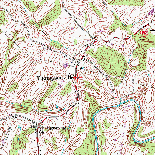 Topographic Map of Fenwick Post Office (historical), KY