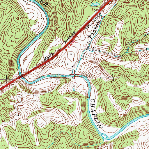 Topographic Map of Gordons Ford (historical), KY