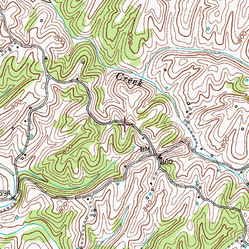 Topographic Map of Hickory Grove (historical), KY