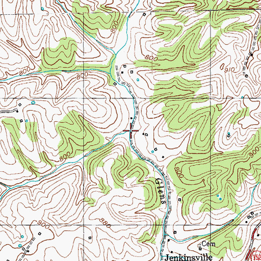 Topographic Map of Isham Branch, KY