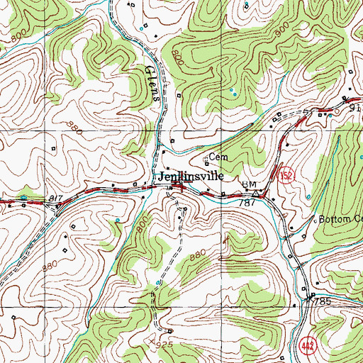 Topographic Map of Jenkinsville Post Office (historical), KY