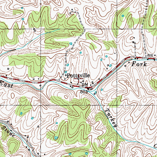Topographic Map of Jensonton Post Office (historical), KY