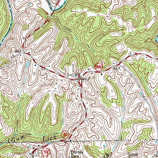 Topographic Map of Kirkland School (historical), KY