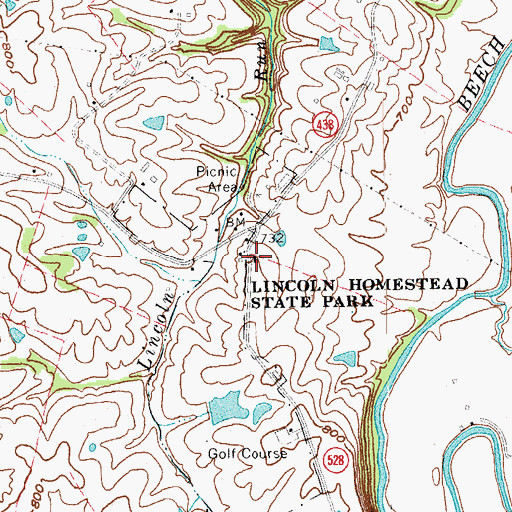 Topographic Map of Lincoln Park School (historical), KY