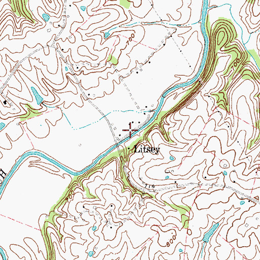 Topographic Map of Litsey Post Office (historical), KY