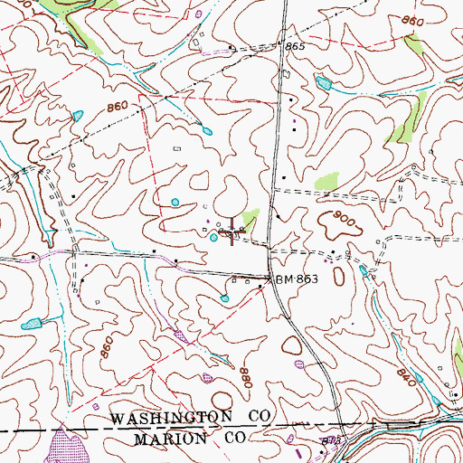 Topographic Map of Lone Star, KY