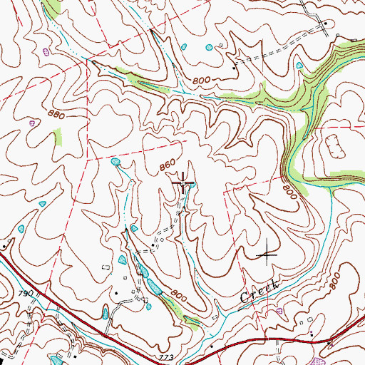 Topographic Map of Maple Grove, KY