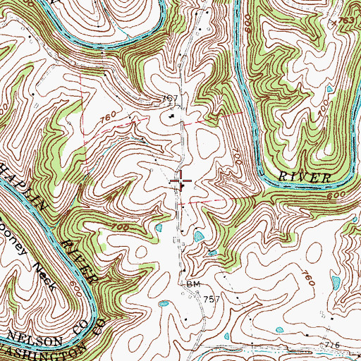 Topographic Map of Maple Hill Post Office (historical), KY
