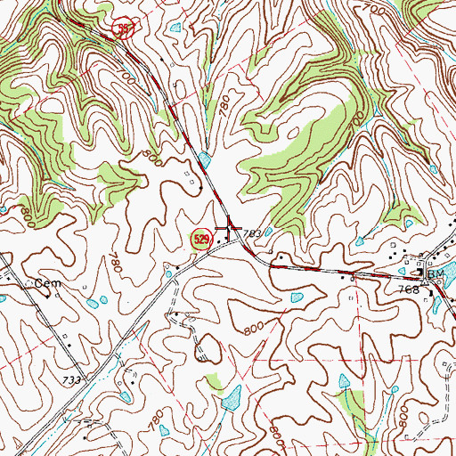 Topographic Map of Maud Consolidated School (historical), KY