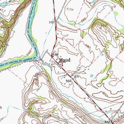 Topographic Map of Maud Post Office (historical), KY