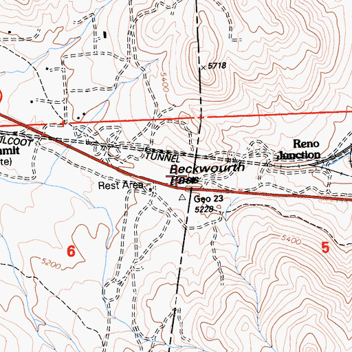 Topographic Map of Beckwourth Pass, CA