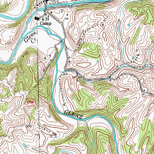 Topographic Map of Mount Olivet Baptist Church (historical), KY