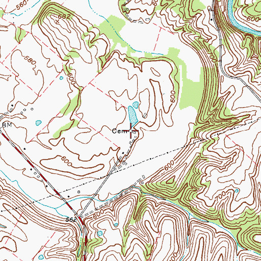 Topographic Map of Pile Cemetery, KY