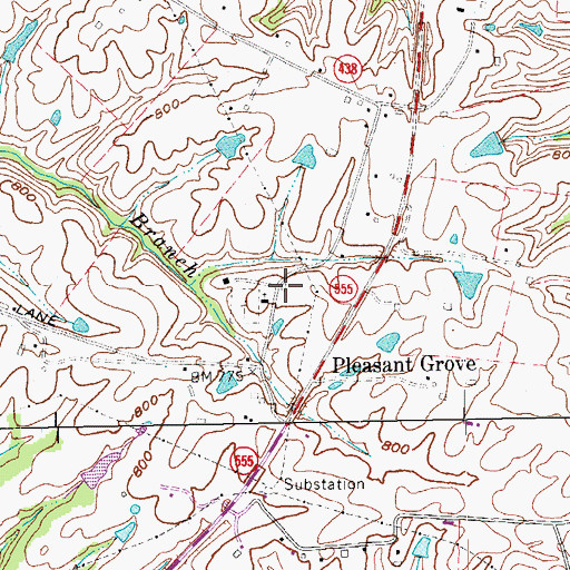 Topographic Map of Pleasant Grove Academy (historical), KY