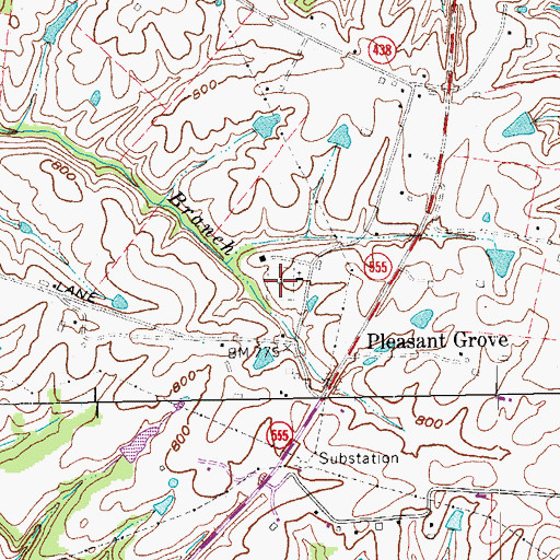 Topographic Map of Pleasant Grove Church Cemetery, KY