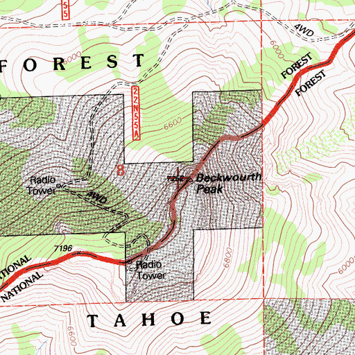 Topographic Map of Beckwourth Peak, CA
