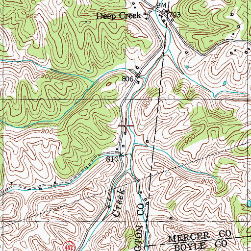 Topographic Map of Popes Chapel (historical), KY
