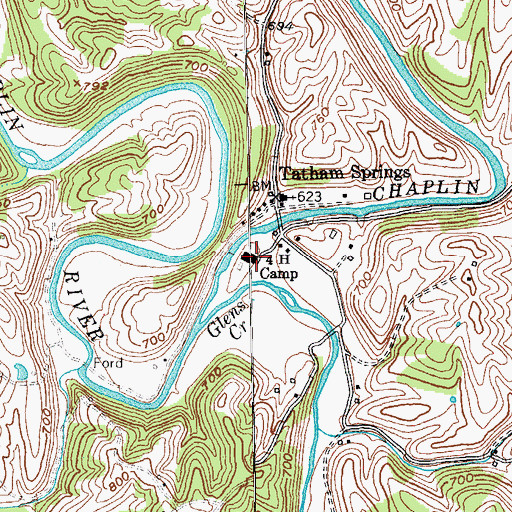 Topographic Map of Robert Worth Bingham Memorial Four H Camp (historical), KY