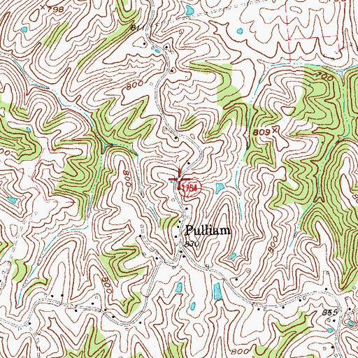 Topographic Map of Yancey Post Office (historical), KY
