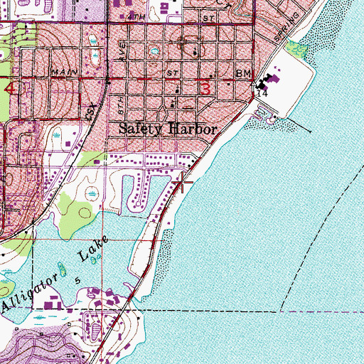 Topographic Map of Bayshore Linear Greenway Recreation Trail, FL