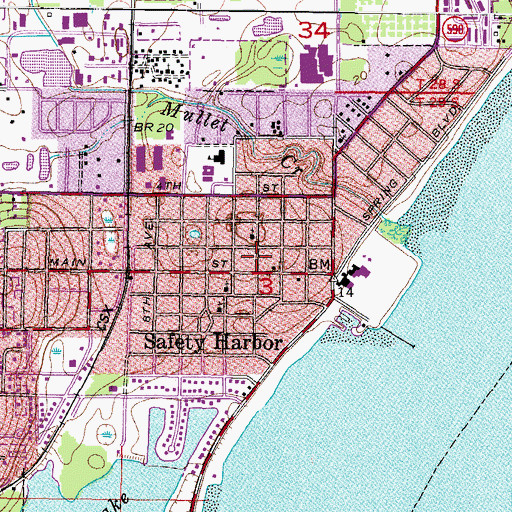 Topographic Map of John Wilson Park, FL