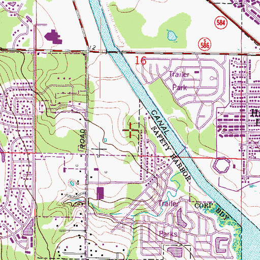 Topographic Map of Mease Park, FL