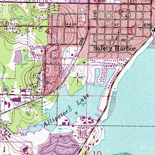 Topographic Map of Safety Harbor City Park, FL