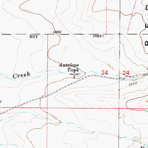 Topographic Map of Antelope Tank, AZ