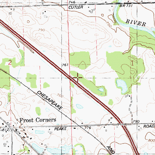 Topographic Map of Portland Rest Area, MI