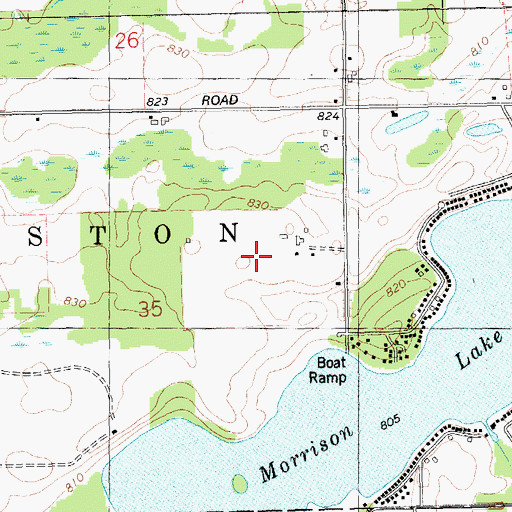 Topographic Map of Roadside Table Historical Marker, MI