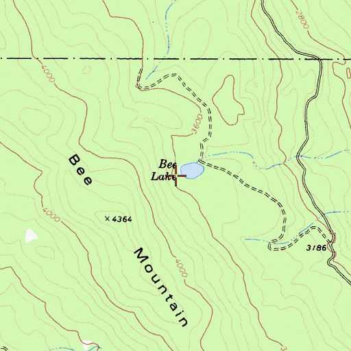 Topographic Map of Bee Lake, CA