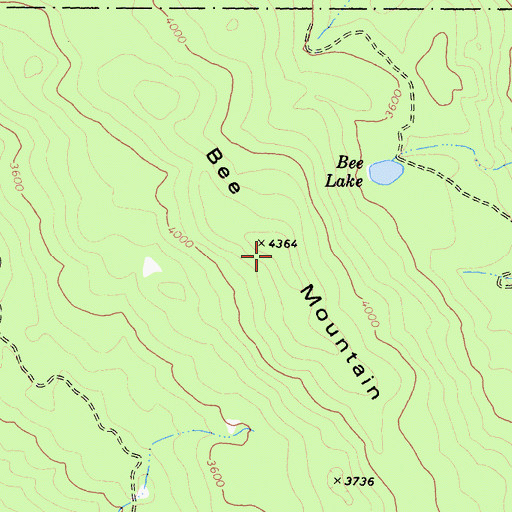 Topographic Map of Bee Mountain, CA
