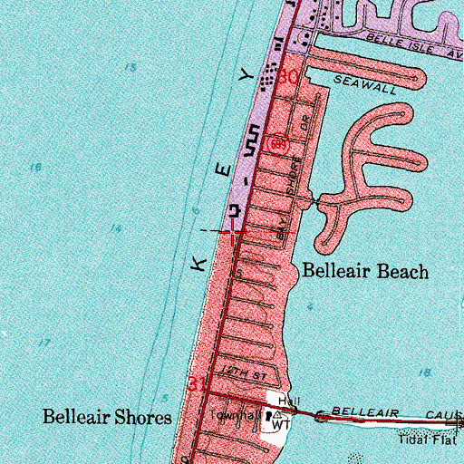 Topographic Map of 19th Beach Access and Park, FL