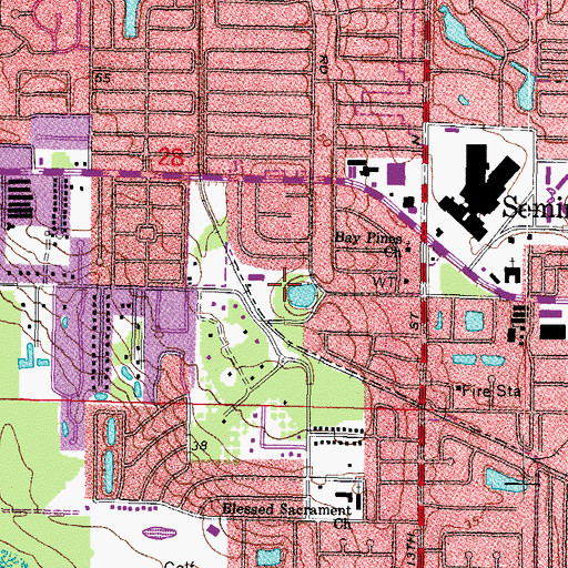 Topographic Map of Blossom Lake Park, FL