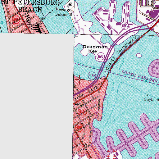 Topographic Map of Staint Pete Beach Community Center, FL