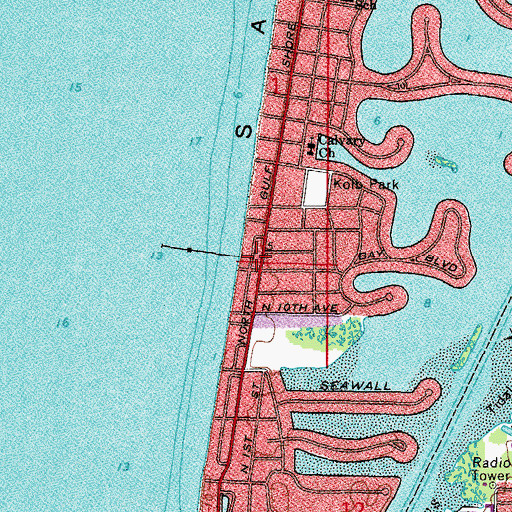 Topographic Map of 12th Avenue Park, FL