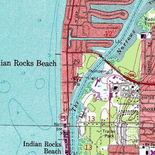 Topographic Map of Keegan Clair Park, FL