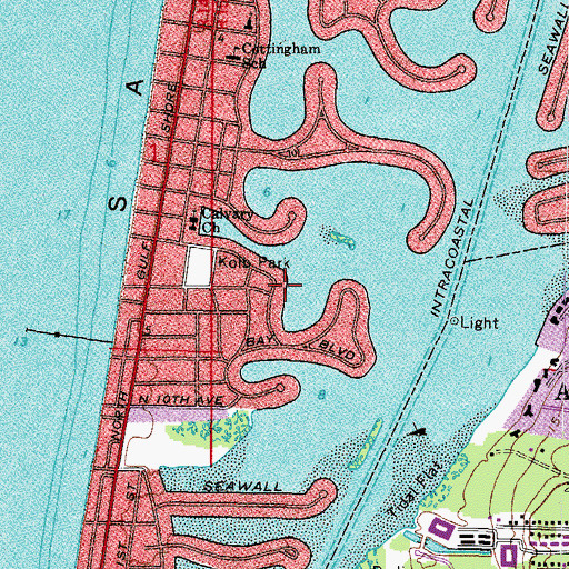 Topographic Map of 15th Avenue Boat Ramp, FL