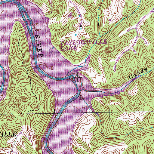 Topographic Map of Edward Marshalls Mill (historical), KY