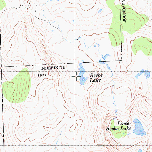 Topographic Map of Beebe Lake, CA