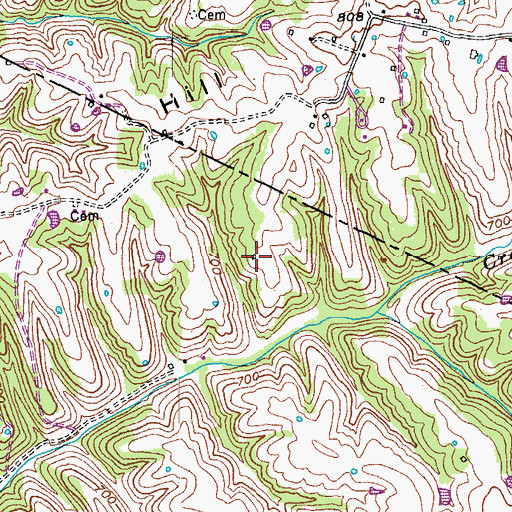 Topographic Map of Elk Hill School (historical), KY