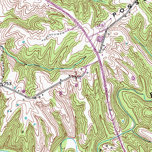 Topographic Map of Hickory Ridge School (historical), KY