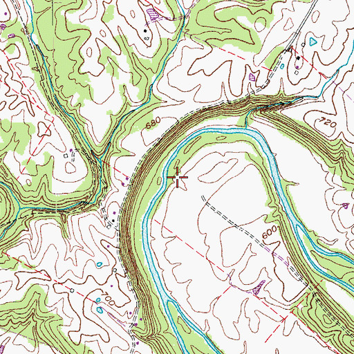 Topographic Map of Horseshoe Bend, KY