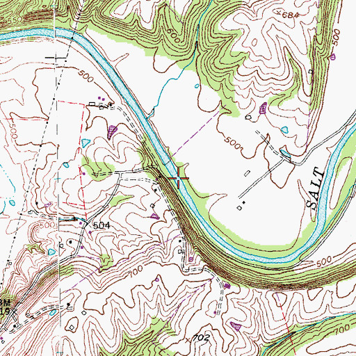 Topographic Map of Houston Ford (historical), KY