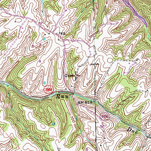 Topographic Map of Ingram Cemetery, KY